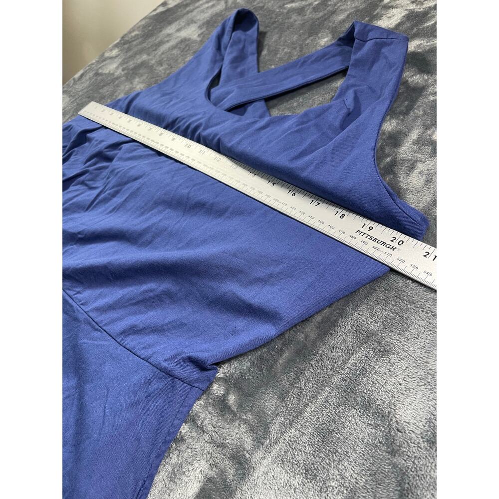 Pact Organic Cotton Fit & Flare Open Back Maxi Dress Navy Blue Size 3XL NWOT - Picture 2 of 11